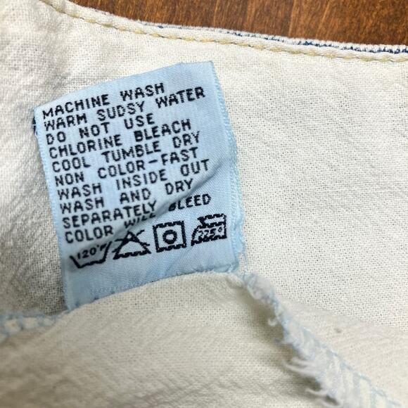 VTG Acid Wash Pleated Button Front Midi Denim Skirt Bow Detail Size 11/12 - Picture 12 of 16